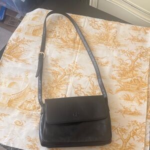GIANI BERNINI‎ | Black leather crossbody mini-saddlebag